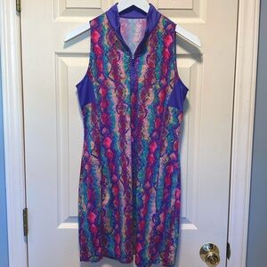 EP Sport Snakeskin Print Golf Dress EUC